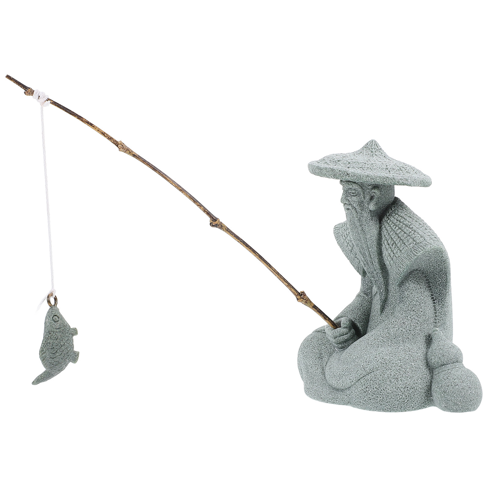 Resin Fisherman Statue Chinese - огляд і ціна Bonsai Garden Display