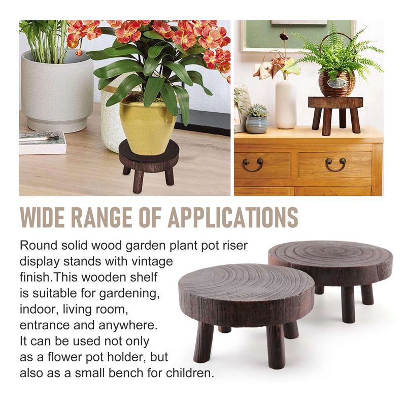 ABHU 2Pcs Mini Wooden Stool Fl - огляд і ціна Bonsai Garden Display