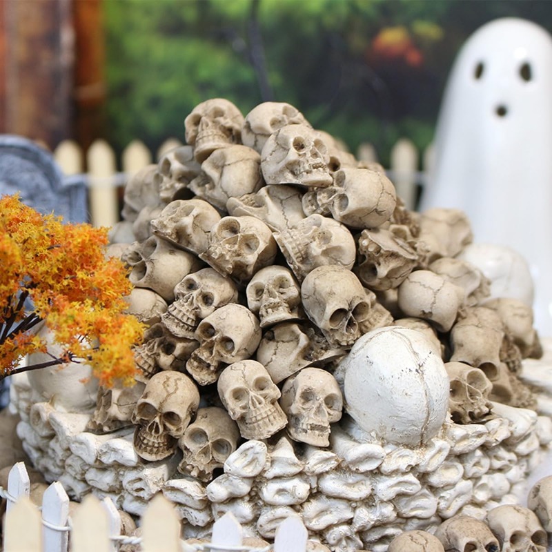 Realistic Resin Skull Figurine - огляд і ціна Bonsai Garden Display