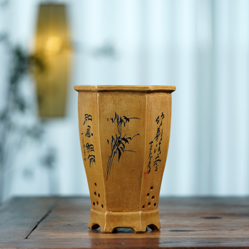 Ceramic Hexagon Bonsai Pot, Fl - огляд і ціна Bonsai Garden China